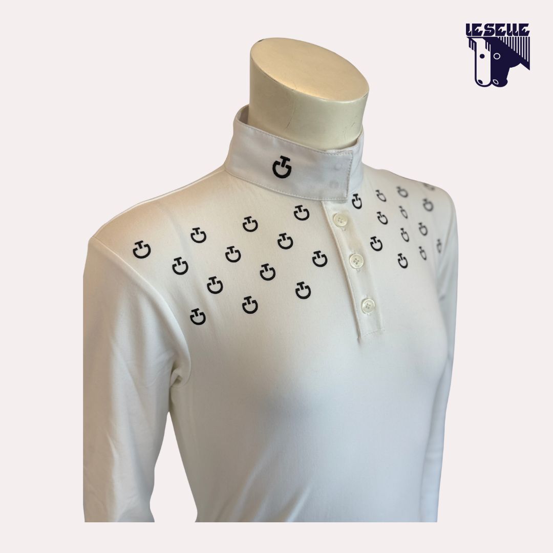 POLO BRUSHED JERSEY DA CONCORSO BIMBA CAVALLERIA TOSCANA - BIANCO