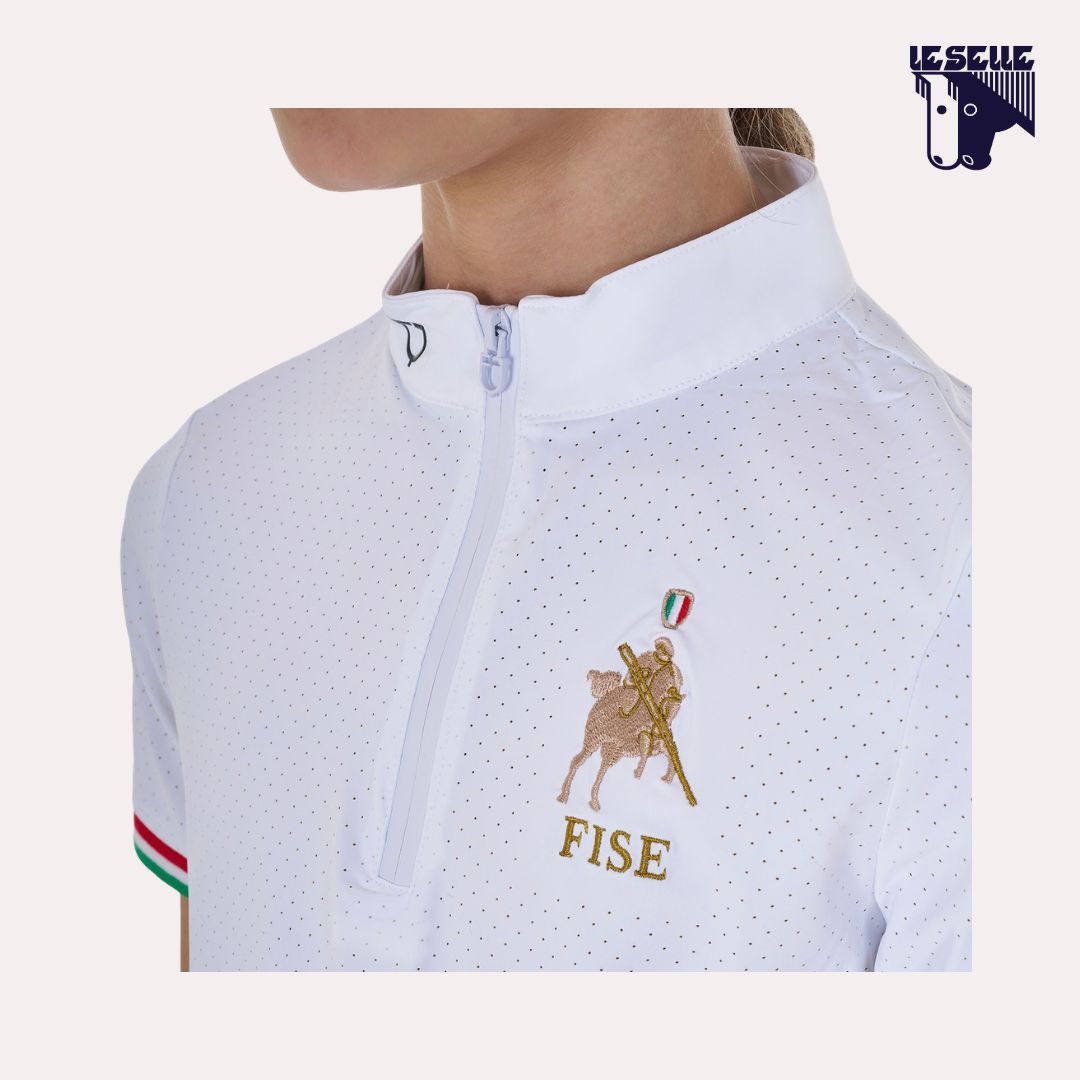 POLO DA CONCORSO BIMBA EQUESTRO PER FISE - BIANCO