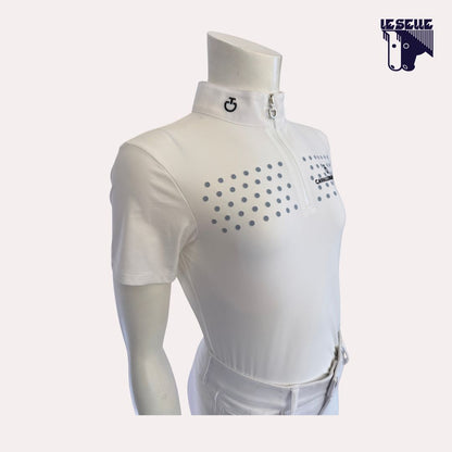 POLO FLOCK PRINT DA CONCORSO BIMBA CAVALLERIA TOSCANA - BIANCO