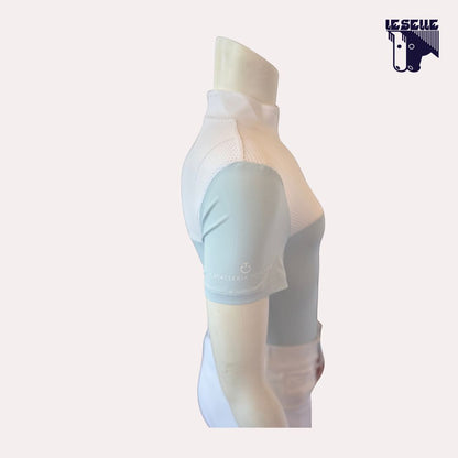 POLO PERFORATED OUTLINE AND COLLAR DA CONCORSO BIMBA CAVALLERIA TOSCANA - BIANCO/AZZURRO