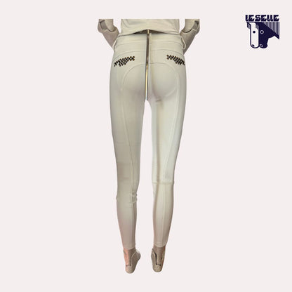 PANTALONE DA GARA GRIP AL GINOCCHIO ANIMO -BIANCO