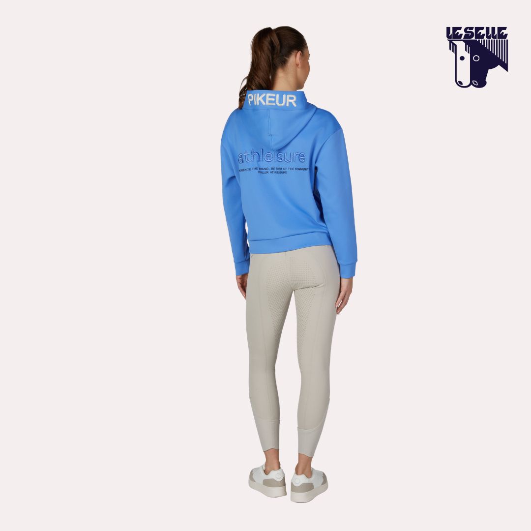 FELPA PIKEUR ZIP HOODY - AZZURRO