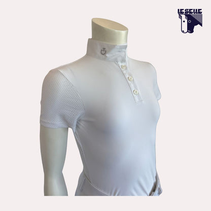 POLO PERFORATED JERSEY DA CONCORSO BIMBA CAVALLERIA TOSCANA - BIANCO