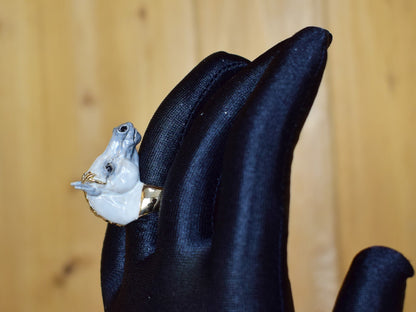 ANELLO BRONZO CAVALLO ARABO DIPINTO