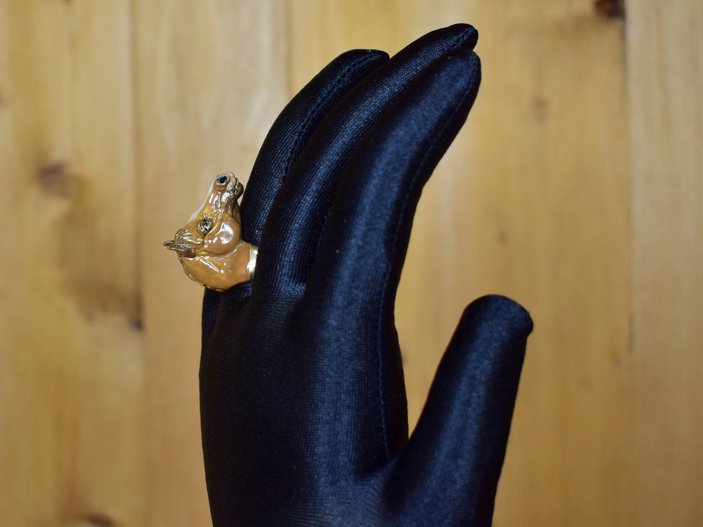 ANELLO BRONZO CAVALLO ARABO DIPINTO