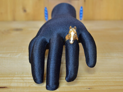 ANELLO BRONZO CAVALLO ARABO DIPINTO