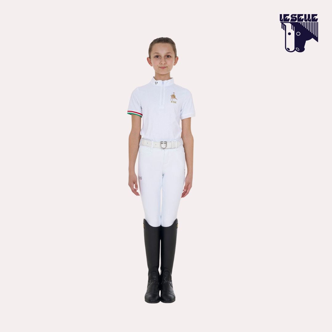 POLO DA CONCORSO BIMBA EQUESTRO PER FISE - BIANCO