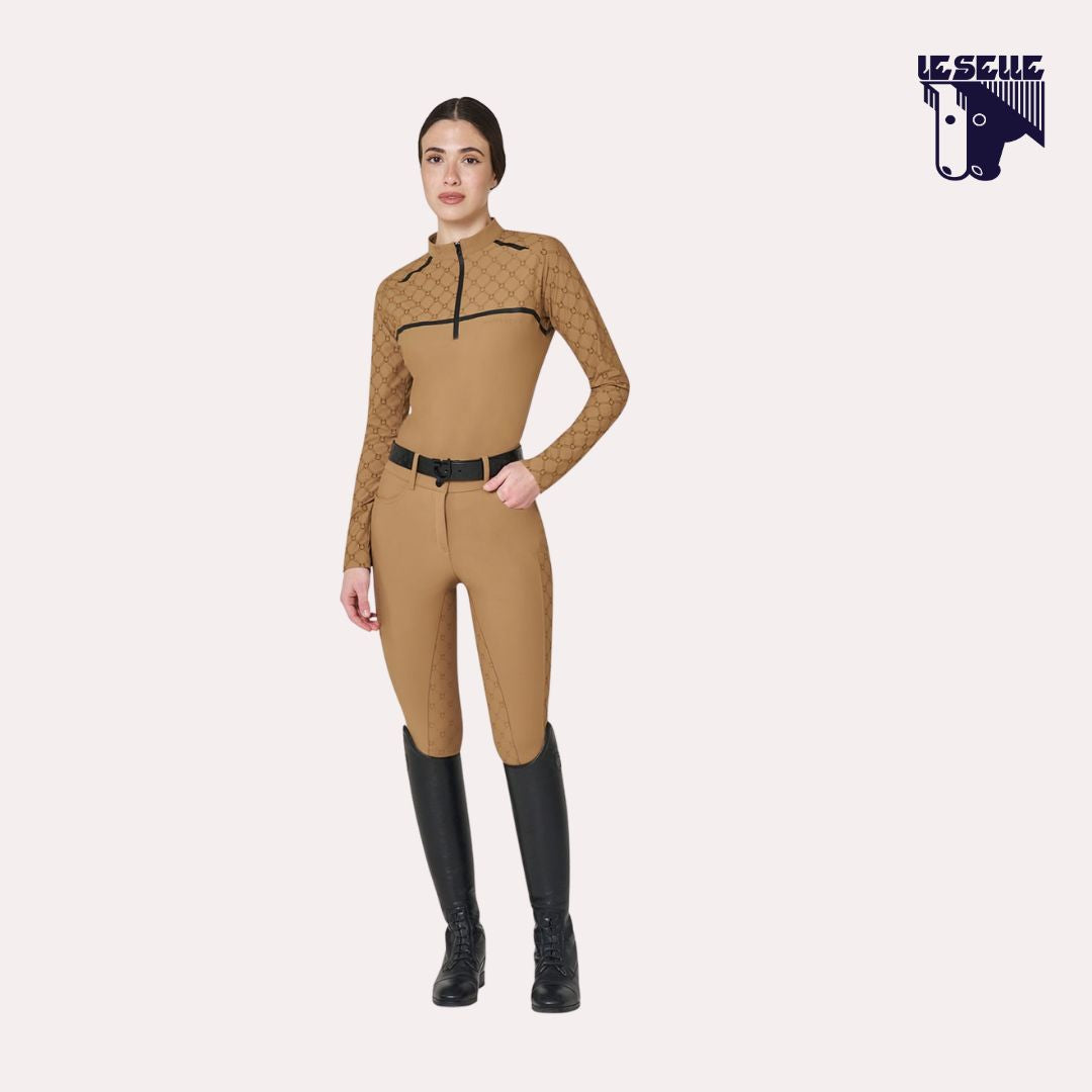 TRAINING POLO MONOGRAM EQUESTRO - TABACCO