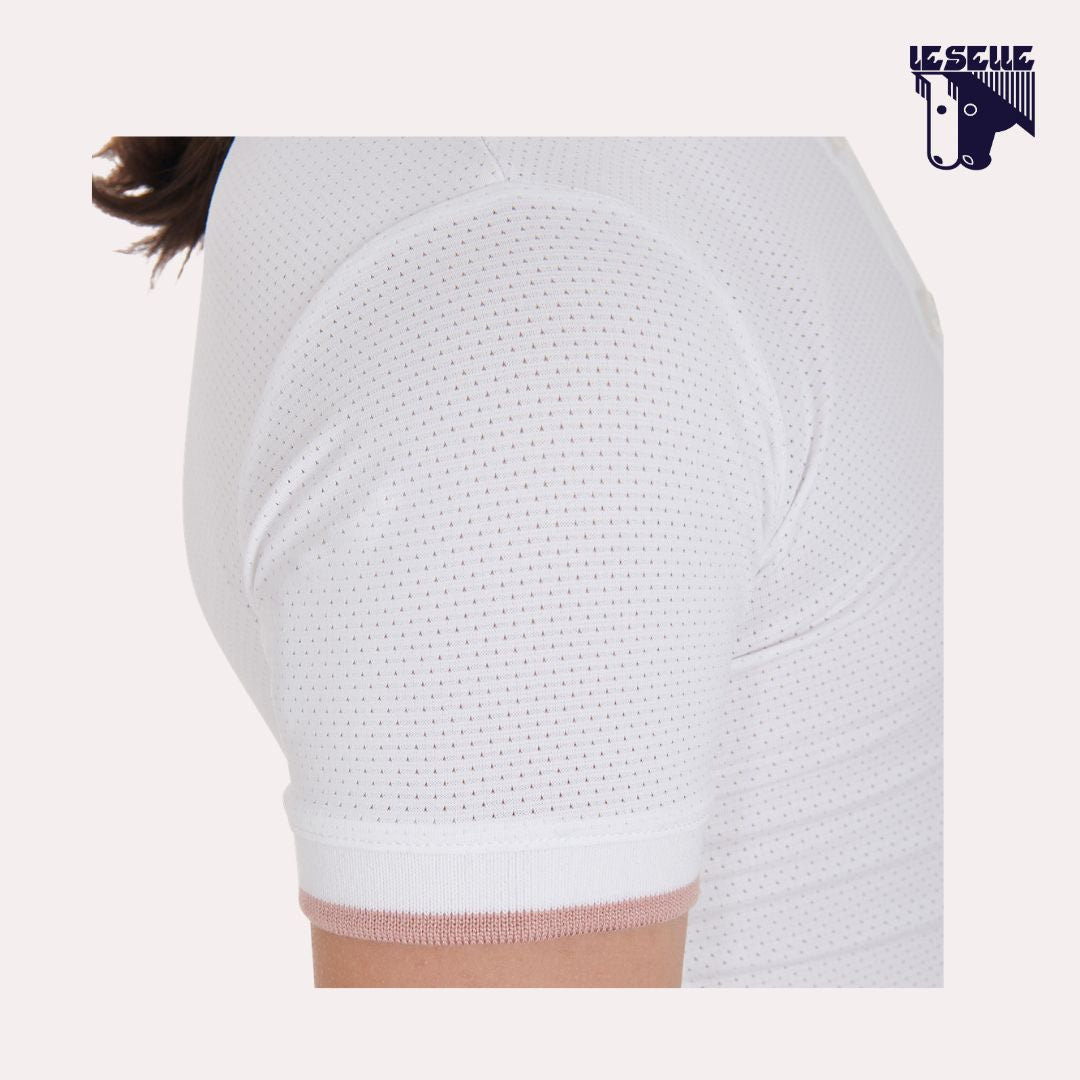 POLO CLARA DA CONCORSO BIMBA EQUESTRO - BIANCO LOGO ROSA