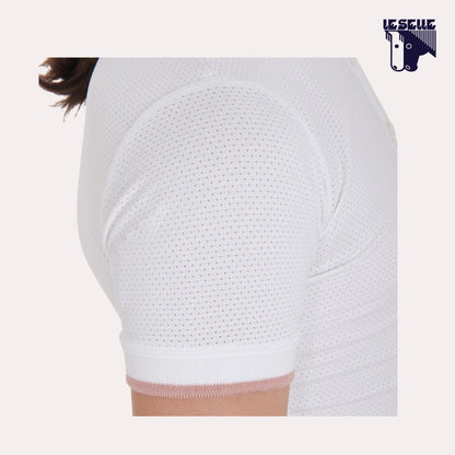 POLO CLARA DA CONCORSO BIMBA EQUESTRO - BIANCO LOGO ROSA