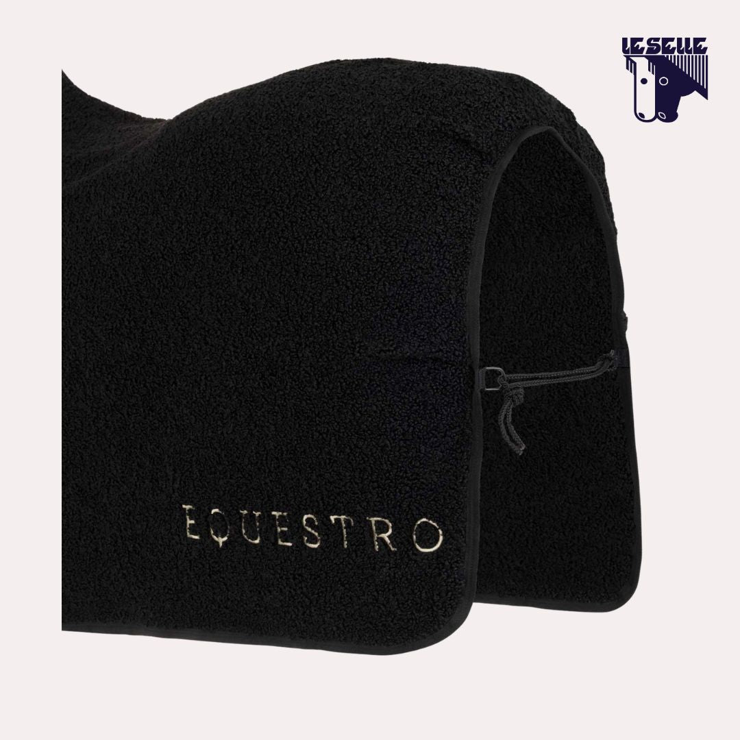 COPERTA DA BOX IN PILE TEDDY EQUESTRO - NERO