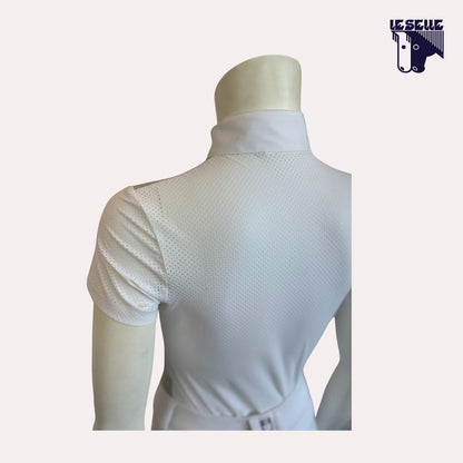 POLO PERFORATED JERSEY DA CONCORSO BIMBA CAVALLERIA TOSCANA - BIANCO/GRIGIO