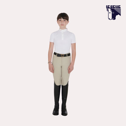 POLO CLARA DA CONCORSO BIMBA EQUESTRO - BIANCO LOGO ROSA