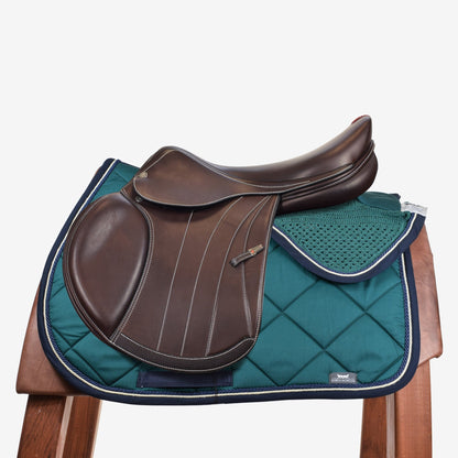MARTA MORGAN GREEN AND BLUE SADDLE PAD AND HAT
