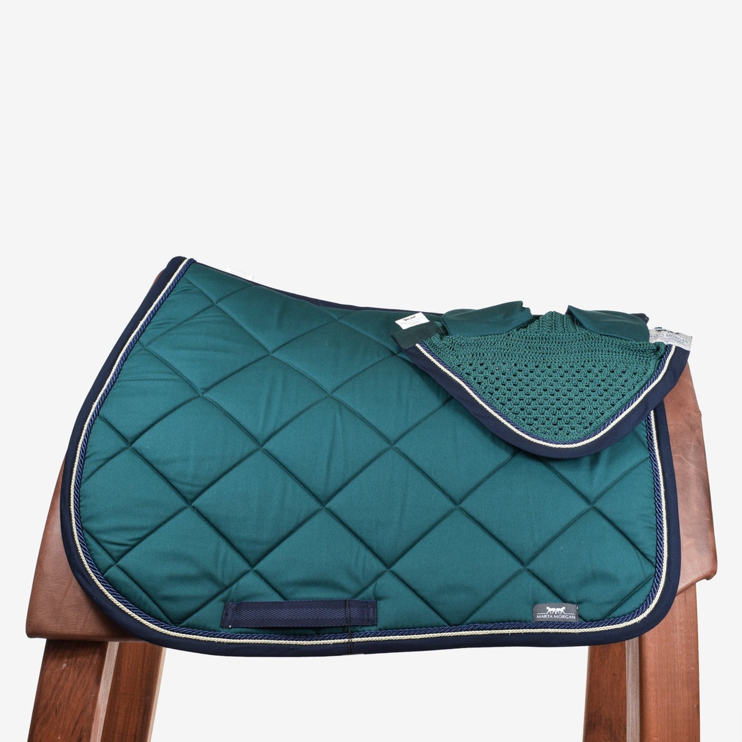 MARTA MORGAN GREEN AND BLUE SADDLE PAD AND HAT