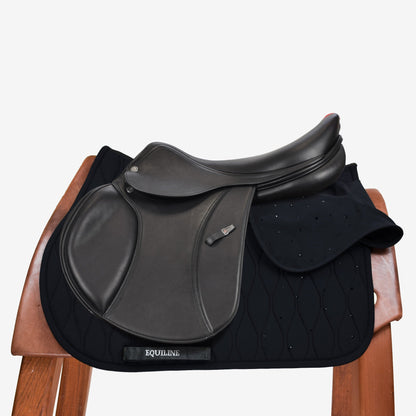 EQUILINE CRYSTAL SADDLE PAD AND HOOD - BLACK
