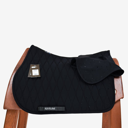 EQUILINE CRYSTAL SADDLE PAD AND HOOD - BLACK