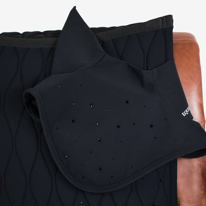 EQUILINE CRYSTAL SADDLE PAD AND HOOD - BLACK