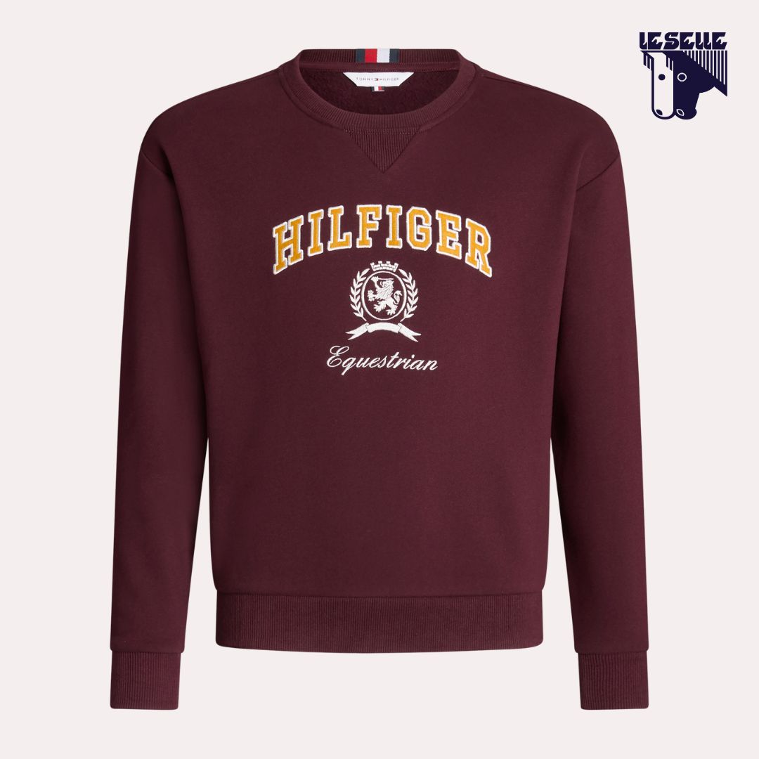 FELPA TOMMY HILFIGER CAMPUS - DEEP BURGUNDY