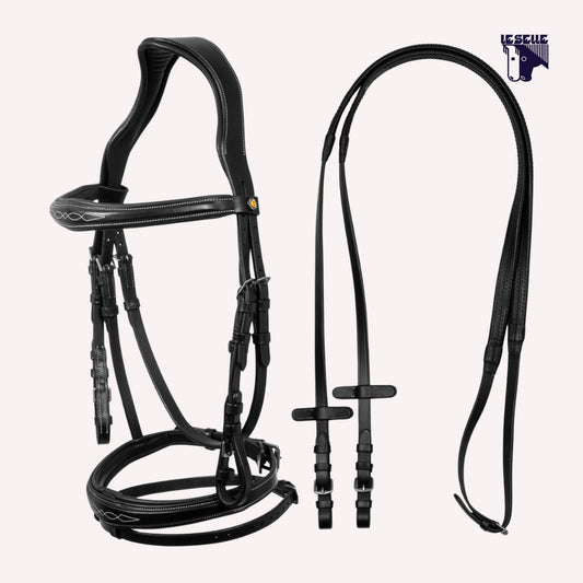 TESTIERA EQUESTRO RICAMI - NERO