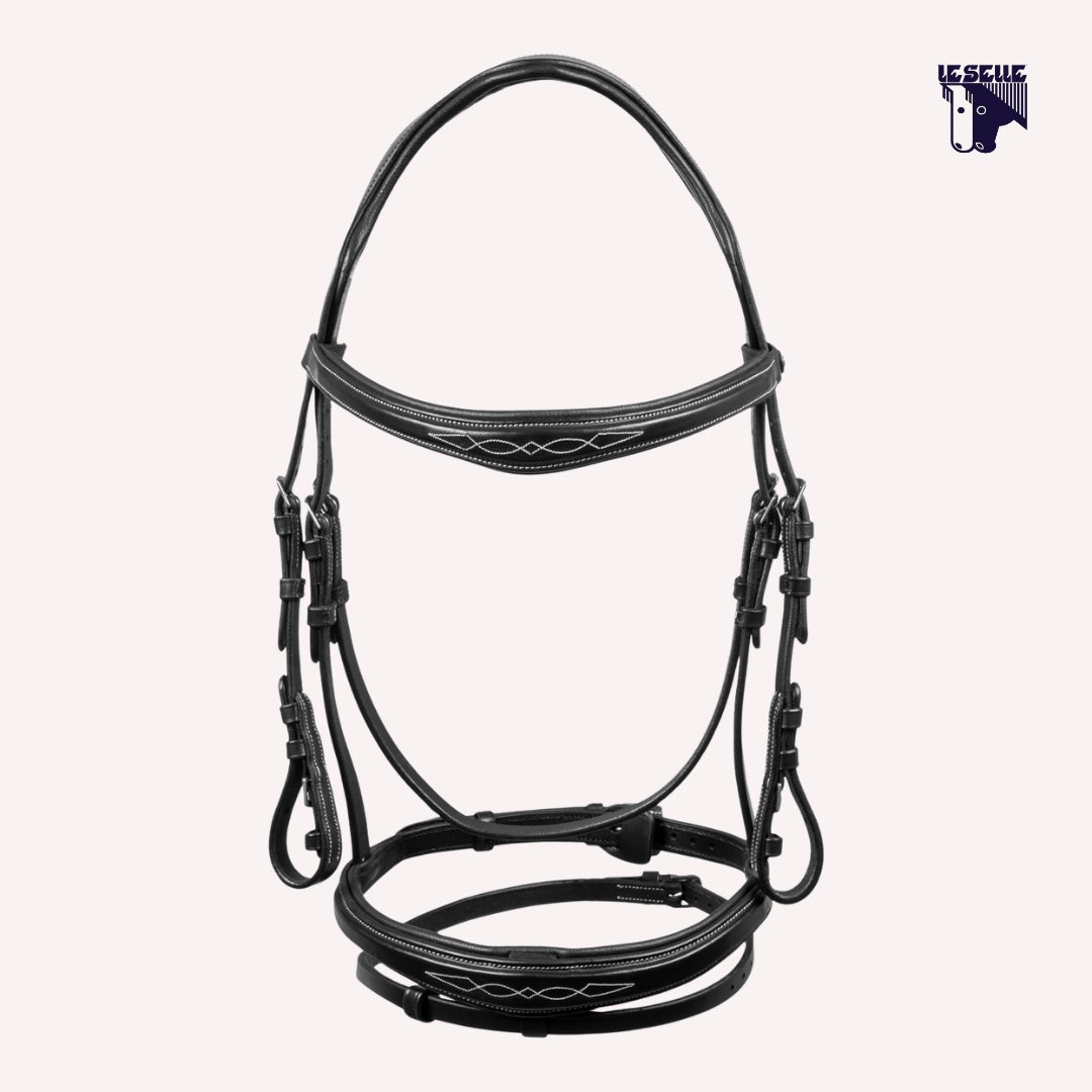 TESTIERA EQUESTRO RICAMI - NERO