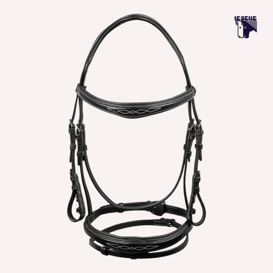 TESTIERA EQUESTRO RICAMI - NERO