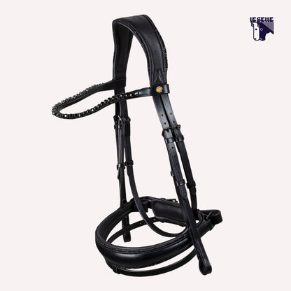 TESTIERA EQUESTRO ANATMICA CON STRASS - NERO