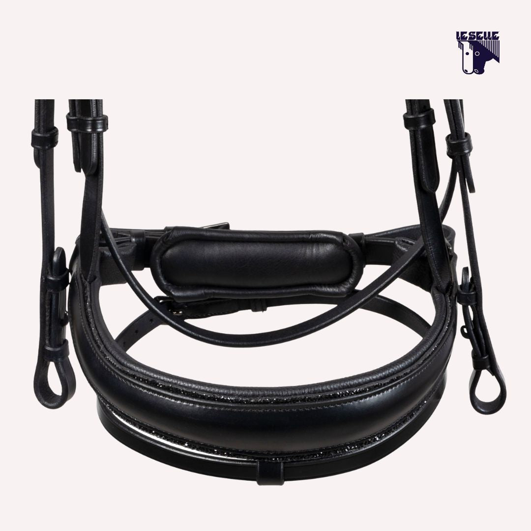 TESTIERA EQUESTRO ANATMICA CON STRASS - NERO