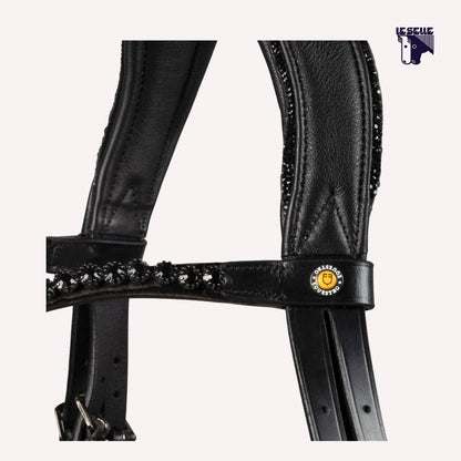 TESTIERA EQUESTRO ANATMICA CON STRASS - NERO