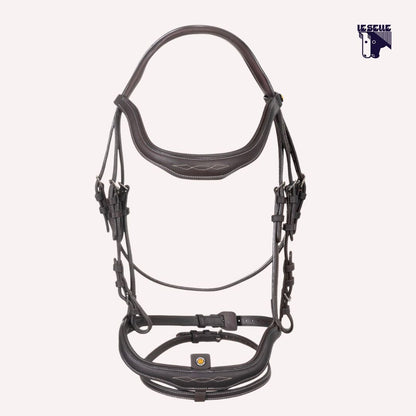 TESTIERA EQUESTRO ANATOMICA E RICAMI - MARRONE