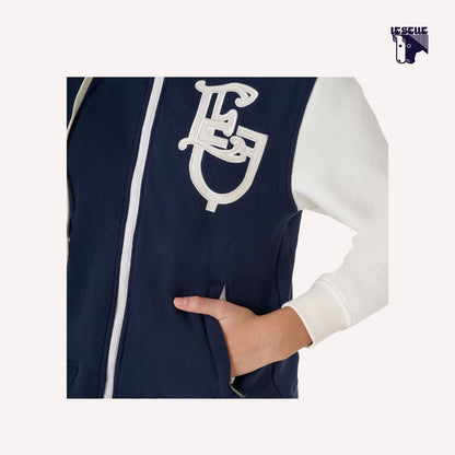 FELPA BIMBA EQUESTRO BICOLORE - BLU