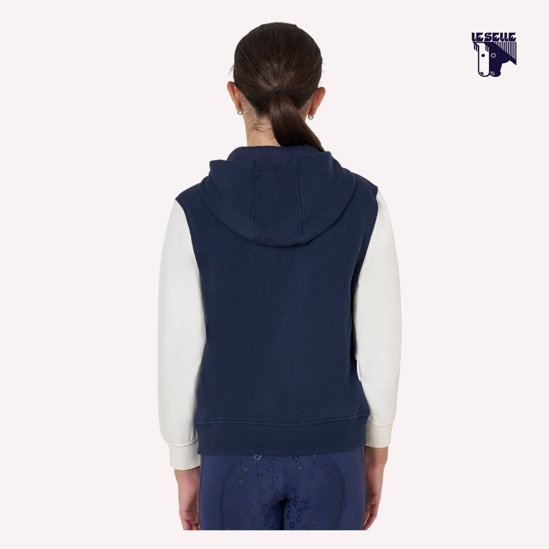 FELPA BIMBA EQUESTRO BICOLORE - BLU