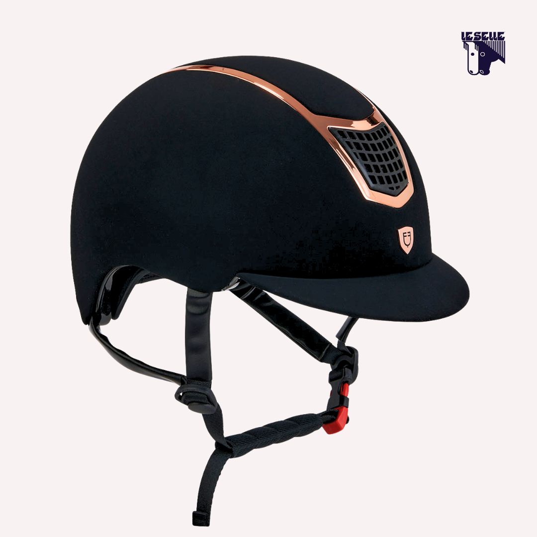 CAP EQUESTRO ECLIPSE PLAIN VELVET - NERO ROSEGOLD
