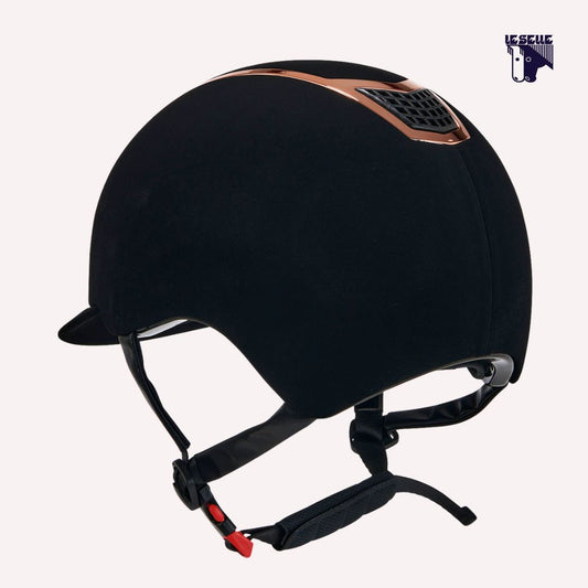CAP EQUESTRO ECLIPSE PLAIN VELVET - NERO ROSEGOLD