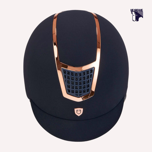 CAP EQUESTRO ECLIPSE PLAIN VELVET - BLU ROSEGOLD