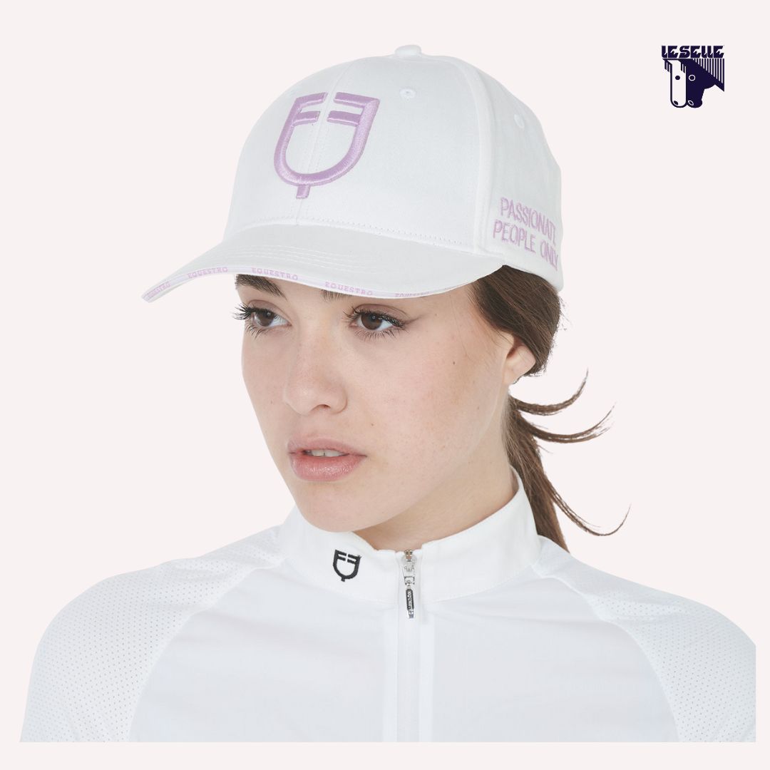 EQUESTRO CAP WHITE AND ORANGE