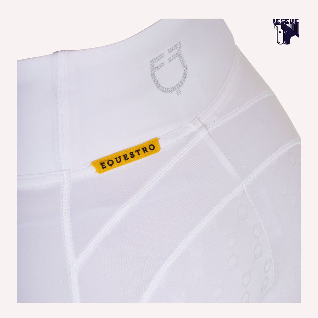 LEGGINGS EQUESTRO CON STRASS - BIANCO