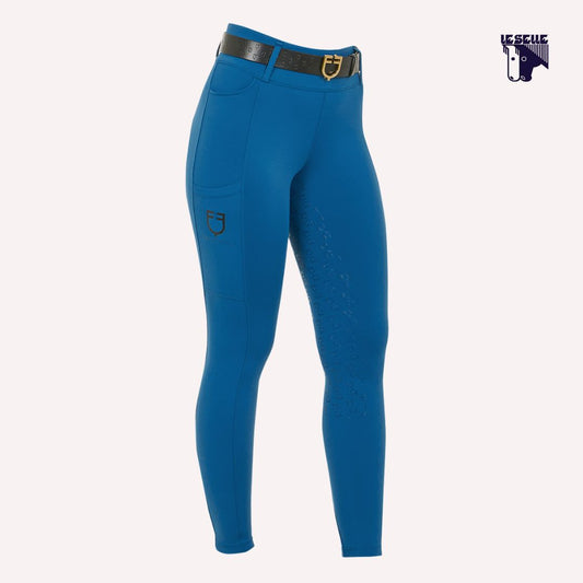 LEGGINGS EQUESTRO HYBRID - BLUE CORAL