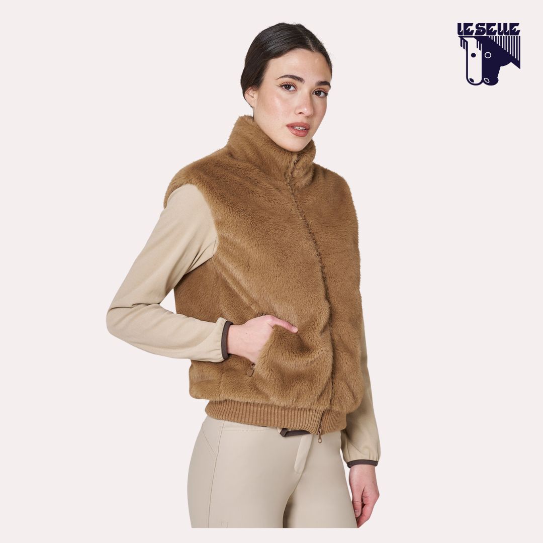 SMANICATO EQUESTRO FAUX FUR - TABACCO