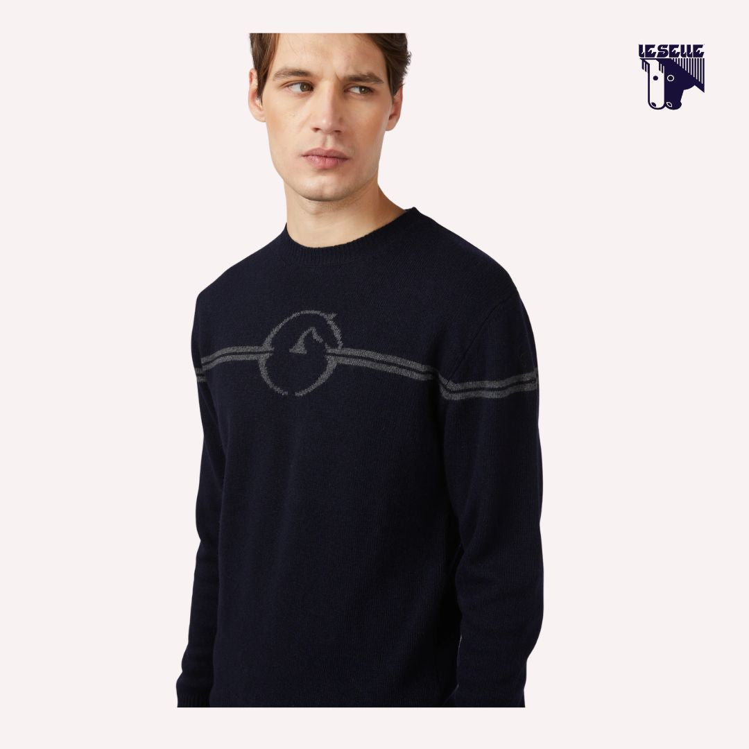 MAGLIONE BUCAREST GIROCOLLO DA UOMO VESTRUM - BLU