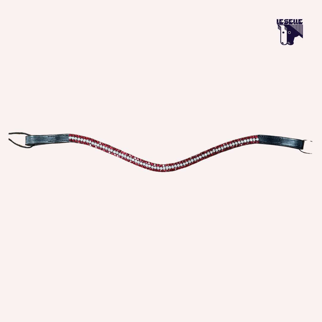 FRONTALINO SILVERLINE TACK - BIANCO E ROSSO