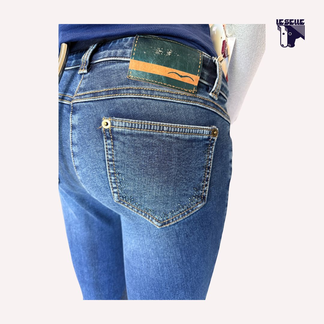 JEANS NECI GRIP AL GINOCCHIO ANIMO - DENIM