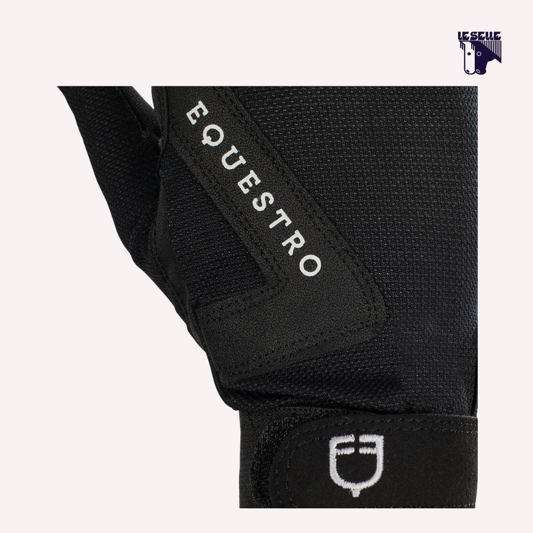 GUANTI UNISEX IN TESSUTO TECNICO EQUESTRO - NERO