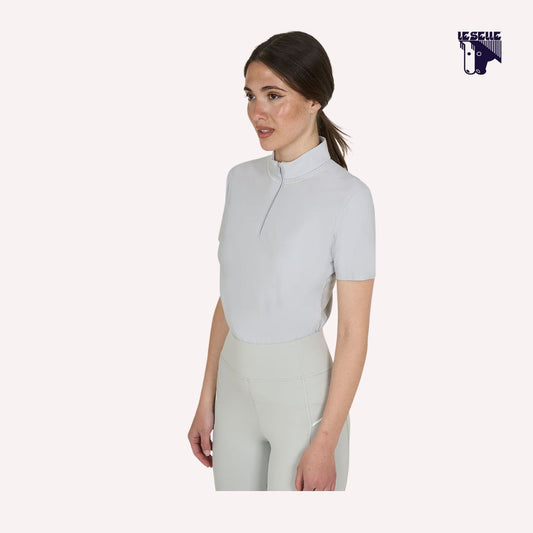 POLO TRAINING SLIM FIT PERLE EQUESTRO - GRIGIO CHIARO