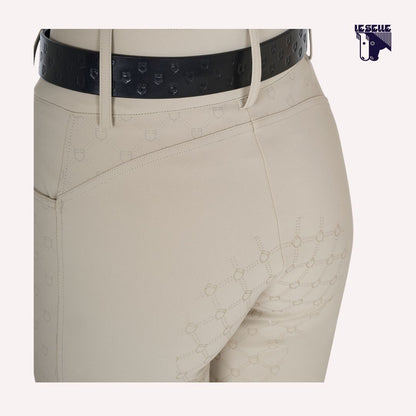 PANTALONI  EQUESTRO MONOGRAM A VITA ALTA - BEIGE