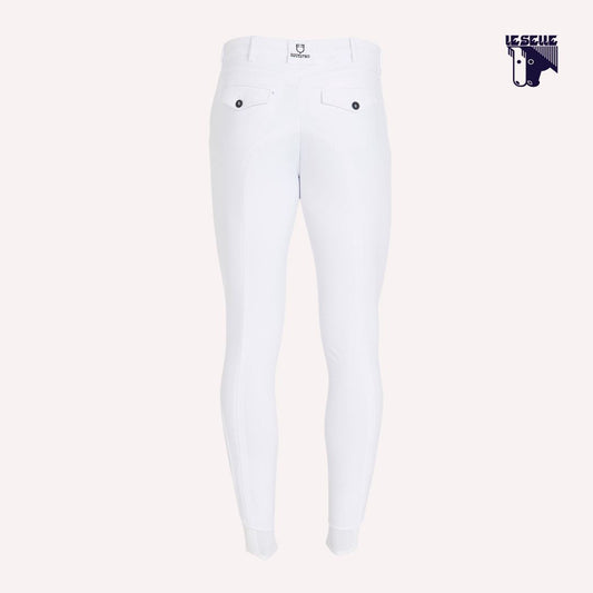PANTALONI UOMO SLIM FIT CON GRIP AL GINOCCHIO EQUESTRO - BIANCO