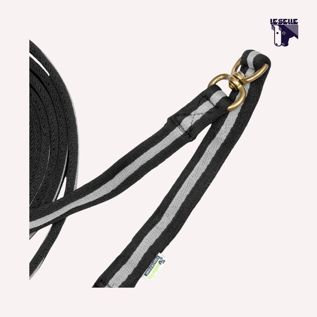 LONGIA IN COTONE IMBOTTITO (8MT) UMBRIA EQUITAZIONE - NERO/GRIGIO
