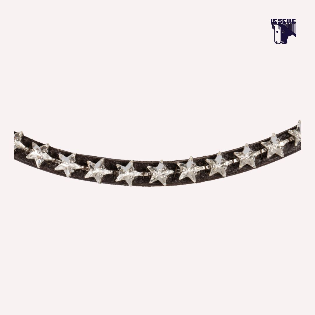 FRONTALINO MARRONE ACAVALLO STAR - BIANCO
