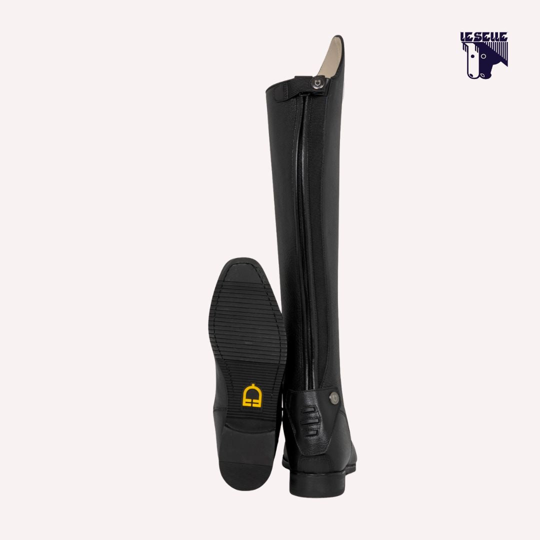 STIVALI UNISEX IN PELLE DI VITELLO ZIP POSTERIORE EQUESTRO - NERO