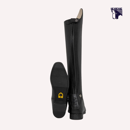 STIVALI UNISEX IN PELLE DI VITELLO ZIP POSTERIORE EQUESTRO - NERO
